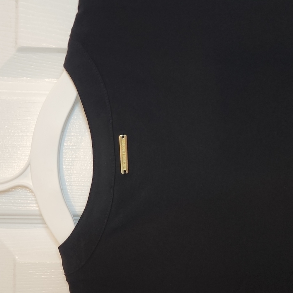 Black sleeveless Micheal Kors mod length dress size Large - Picture 4 of 4